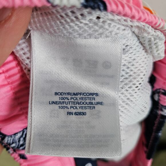 Land's End Boys Size xs Swim Trunks Pink Surfing Dinosaur Swimsuit Shorts Lined - Picture 7 of 7